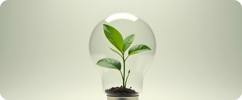 a plant in a bulb