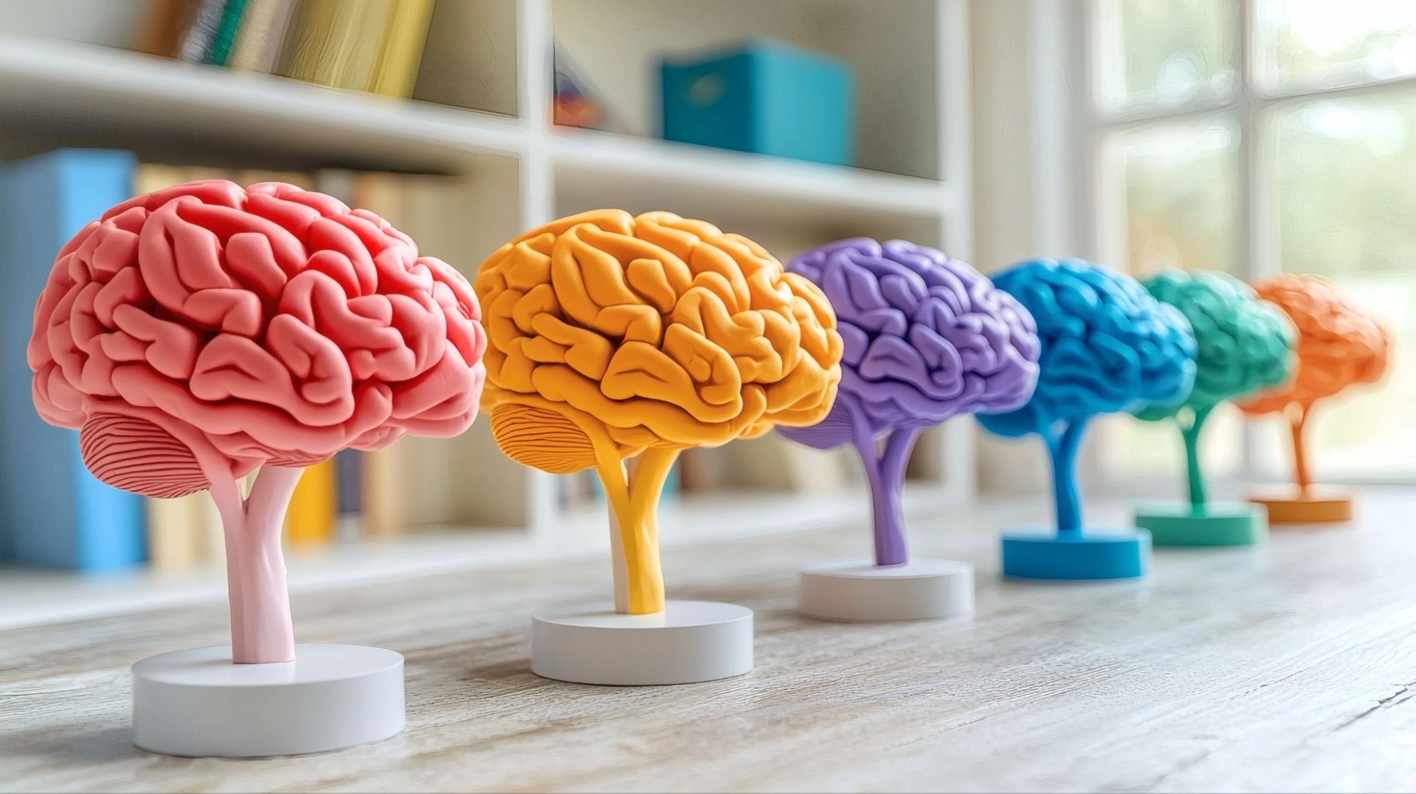 colorful models of the brain symbolizing different learning styles